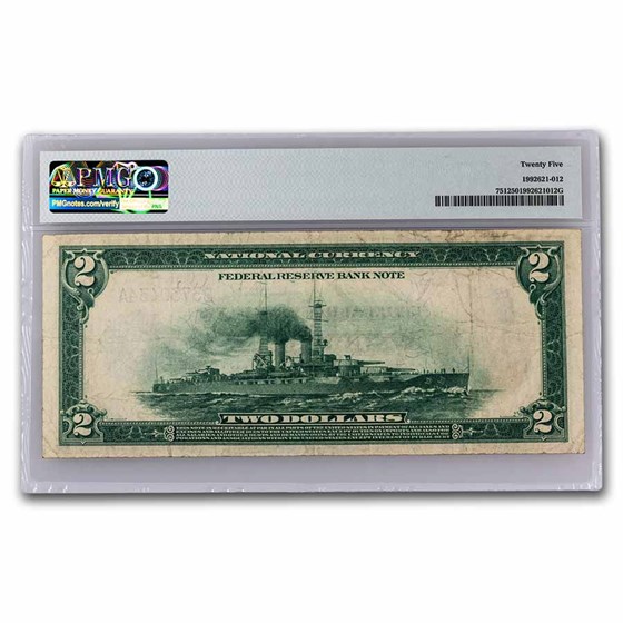 1918 (B-New York) $2 FRBN Battleship VF-25 PMG 1918 (B-New York) $2 FRBN Battleship VF-25 PMG